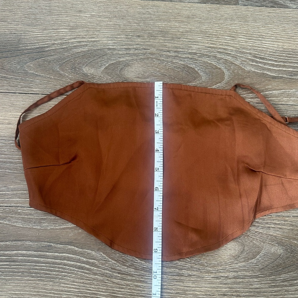 Noisy May Brown Satin Spaghetti Strap Crop Top - Picture 4 of 8